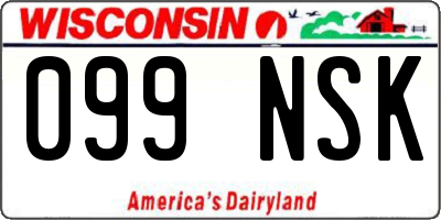 WI license plate 099NSK