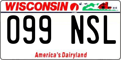 WI license plate 099NSL