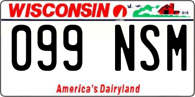 WI license plate 099NSM