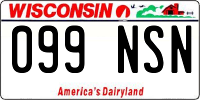 WI license plate 099NSN