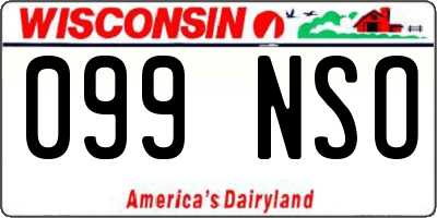 WI license plate 099NSO