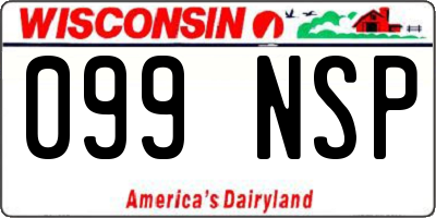 WI license plate 099NSP