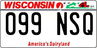 WI license plate 099NSQ