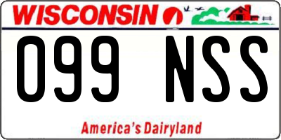 WI license plate 099NSS