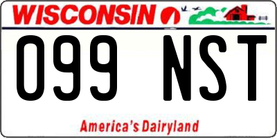 WI license plate 099NST