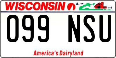 WI license plate 099NSU