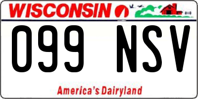 WI license plate 099NSV