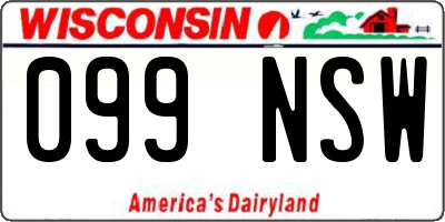 WI license plate 099NSW