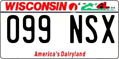 WI license plate 099NSX