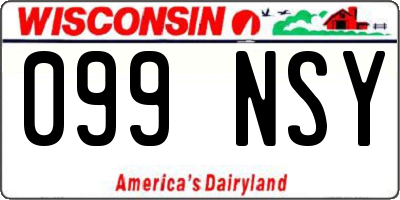 WI license plate 099NSY