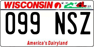 WI license plate 099NSZ