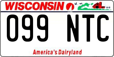 WI license plate 099NTC