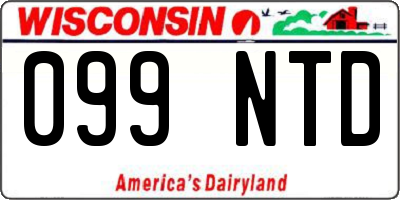 WI license plate 099NTD