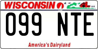 WI license plate 099NTE