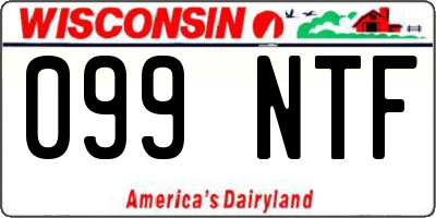 WI license plate 099NTF