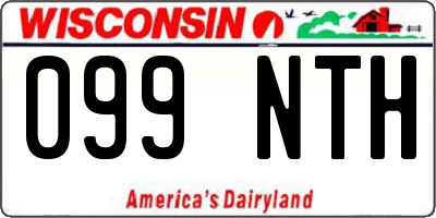 WI license plate 099NTH