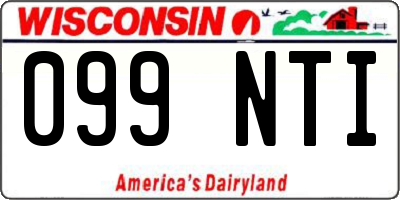 WI license plate 099NTI