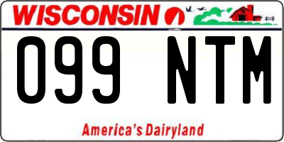 WI license plate 099NTM