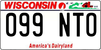 WI license plate 099NTO