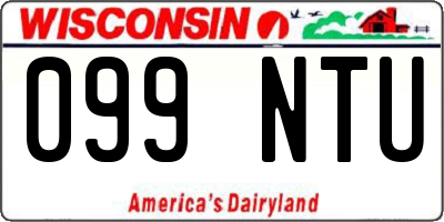 WI license plate 099NTU