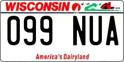 WI license plate 099NUA