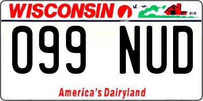 WI license plate 099NUD