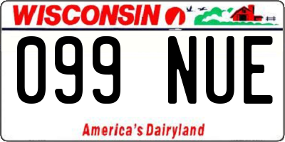 WI license plate 099NUE