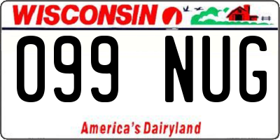 WI license plate 099NUG