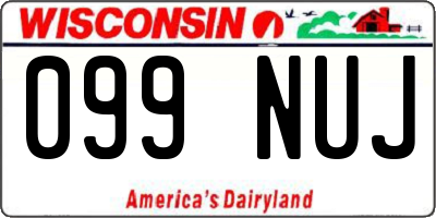WI license plate 099NUJ