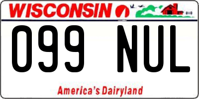 WI license plate 099NUL