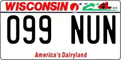 WI license plate 099NUN