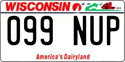 WI license plate 099NUP