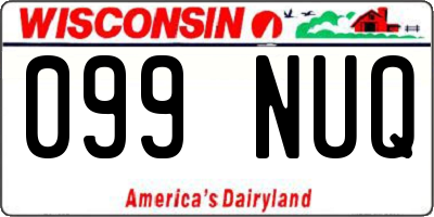 WI license plate 099NUQ