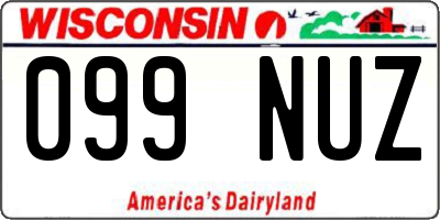 WI license plate 099NUZ