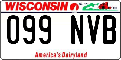 WI license plate 099NVB