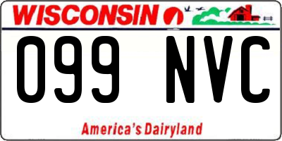 WI license plate 099NVC