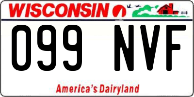 WI license plate 099NVF