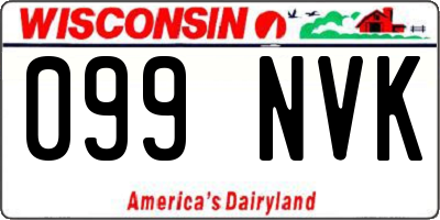 WI license plate 099NVK