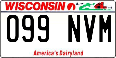 WI license plate 099NVM