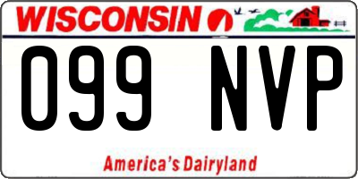 WI license plate 099NVP
