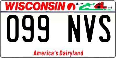 WI license plate 099NVS