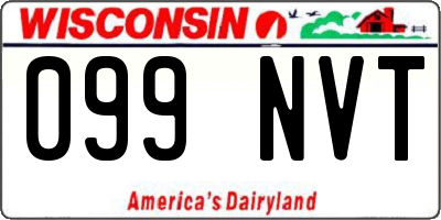 WI license plate 099NVT