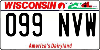 WI license plate 099NVW