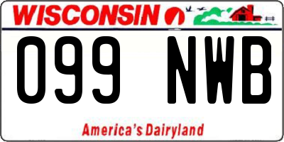 WI license plate 099NWB