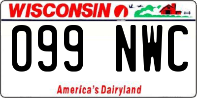 WI license plate 099NWC