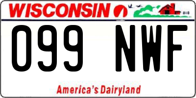 WI license plate 099NWF