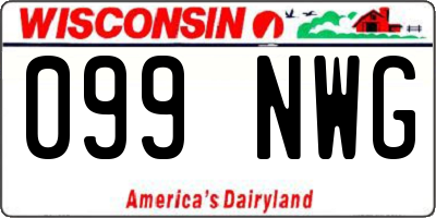WI license plate 099NWG