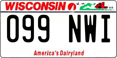 WI license plate 099NWI