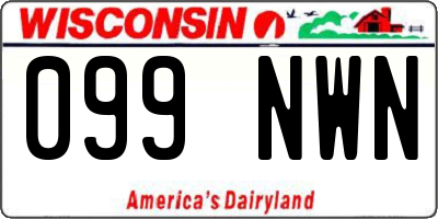 WI license plate 099NWN