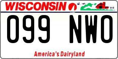 WI license plate 099NWO